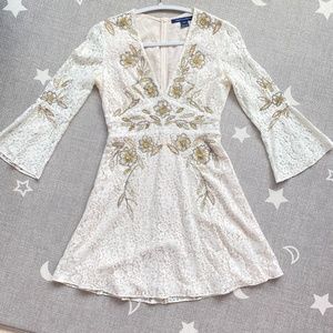 French Connection - Lace/Beads White Dress